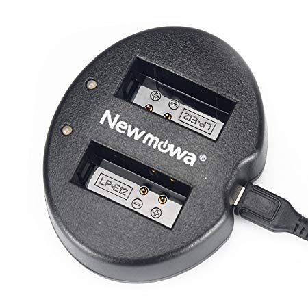 Newmowa Dual USB Charger for Canon LP-E12 and Canon EOS M, EOS M100, EOS Rebel SL1, EOS M50, EOS 100D