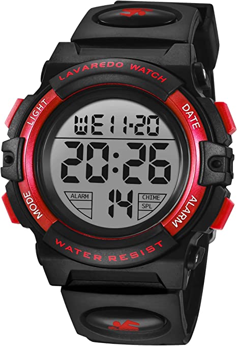 Kids Watch,Boys Watch for 3-15 Year Old Boys,Digital Sport Outdoor Multifunctional Chronograph LED 50 M Waterproof Alarm Calendar Analog Watch for Children with Silicone Band