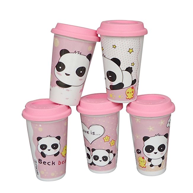 Lovely Panda Morning Coffee Milk Ceramic Mug Cup with Ceramic Cover Christmas Birthday Best Gift for Kids / Children
