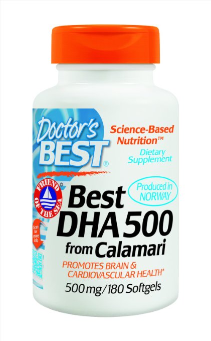 Doctors Best Best DHA 500 from Calamari 500 mg 180 Softgel Capsules