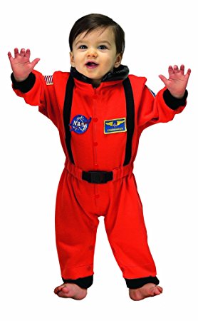 Aeromax Jr. Astronaut Suit with NASA patches and diaper snaps, ORANGE, Size 6/12 Months