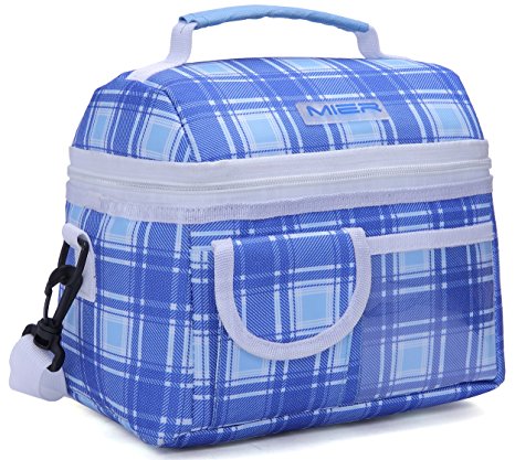 MIER Small Lunch Bag Cooler Lunch Box for Kids and Adult, Blue