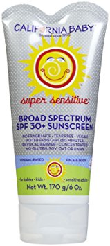 California Baby Super Sensitive Sunscreen Lotion - SPF 30  - Fragrance Free - 6 oz