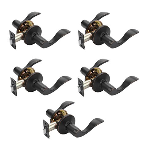 Dynasty Hardware HER-82-12P Heritage Lever Passage Set, Aged Oil Rubbed Bronze, Contractor Pack (5 Pack)