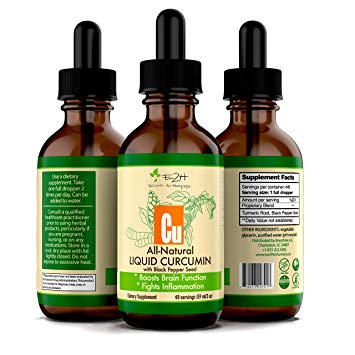 Turmeric Curcumin Drops with Black Pepper – All-Natural Inflammation Support - Boost your Health – Fights Joint Pain - Liquid Turmeric for Better Absorption than Tablet Supplements - 48 Servings
