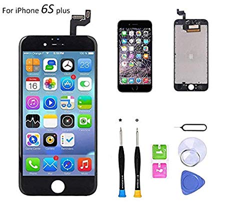 Compatible with iPhone 6S Plus Screen Replacement (5.5 inch Black), LCD Digitizer 3D Touch Screen Assembly Set with Touch Function, Repair Tools and Professional Replacement Manual Included