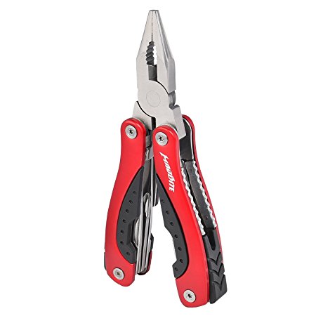 MadBite 13 in 1 Survival Style Sport Multitool with Pliers, Knife, Screwdrivers, Bottle Operner, Wire Cutter and Many More Function for Fishing, Hiking and Camping