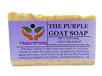Lavender Soap Made With Real Goat's Milk and Essential Oils To Be Extra Moisturizing Comes in Gift Box Helps With Dry Skin, Acne, Eczema, and Psoriasis (1 PACK)