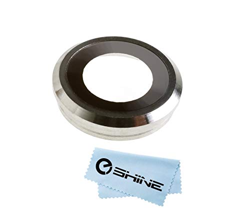 EShine Back Rear Camera Lens Cover Ring Replacement for iPhone 6 4.7 A1549 (GSM), A1549 (CDMA), A1586, A1589 (All Carriers)   Cloth (Silver)