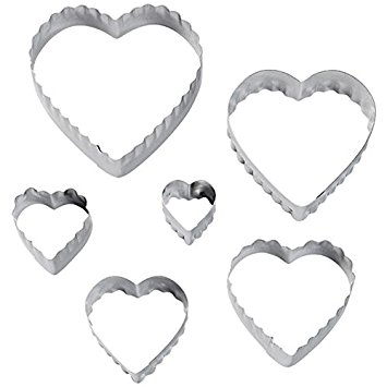 Wilton 417-2588 6-Piece Nesting Fondant Double Sided Cut Out Cutters, Hearts