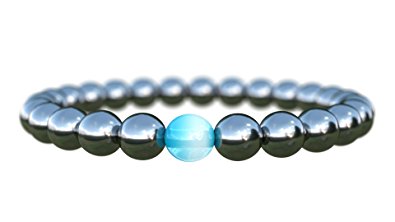 Mens Bracelet Semi-Precious Natural Stones Onyx or Hematite Handmade Charity bracelets by Benevolence LA (8mm)