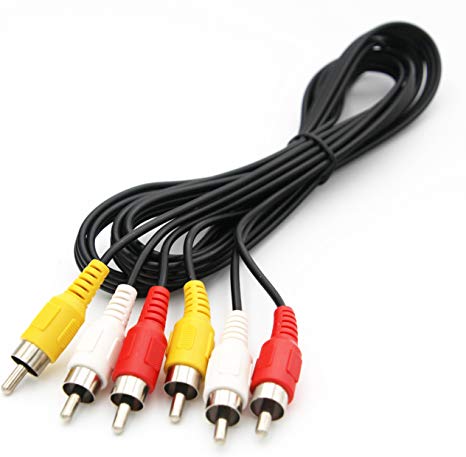 Audio Video Cable,Composite Cord 6 ft RCA to RCA M/Mx3,AV Cable for TV,DVD,VCD etd.