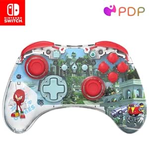 PDP REALMz™ Wireless Nintendo Switch Pro Controller, Customizable LED, Rechargeable Battery Power, 30 Foot Range, Licensed by Nintendo and SEGA: Sonic Superstars (Knuckles Sky Sanctuary Zone)