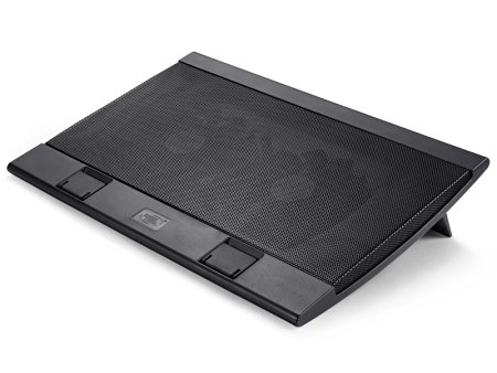DEEPCOOL WIND PAL FS Laptop Cooling Pad 17" Metal Mesh Panel Dual 140mm Fans 2 USB Ports