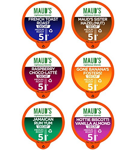Maud's Gourmet Coffee Pods, Decaf Flavored Collection, 100 Single Serve Coffee Pods