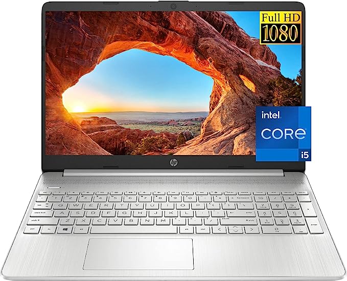 HP 15.6 inch Laptop, Intel Core i5-1135G7 Processor, 15.6" FHD Anti-Glare LED Display, HDMI, Wi-Fi and Bluetooth, Lightweight Design, Fast Charge, Windows 11 Home (12GB RAM | 512GB SSD)