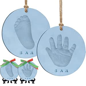 Baby Hand and Footprint Kit - Personalized Baby Foot Printing Kit for Newborn - Baby Footprint Kit for Toddlers - Baby Keepsake Handprint Kit - Baby Handprint Ornament Maker (Sky, Multi-Colored)