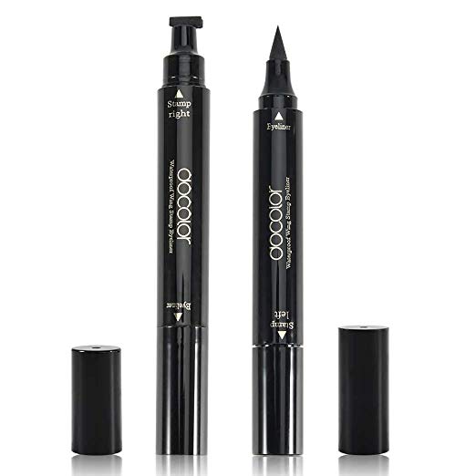 Winged Eyeliner Stamp – Wingliner by Docolor Black, 2 Pens Dual Ended Liquid Eye Liner Pen Waterproof Make Up Smudgeproof Long Lasting eyeliner