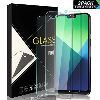 Yersan Google Pixel 3 XL Screen Protector Glass [2 Pack], Full Coverage HD Tempered Glass Anti-Scratch Bubble-Free Screen Protector for Google Pixel 3 XL