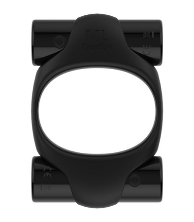 AUQITEK Double Power Ring Super Powerful USB Rechargeable Cock Ring (Black)