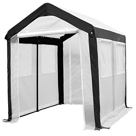 Abba Patio 6 x 8-Feet Large Walk in Fully Enclosed Lawn and Garden Greenhouse with Windows, White