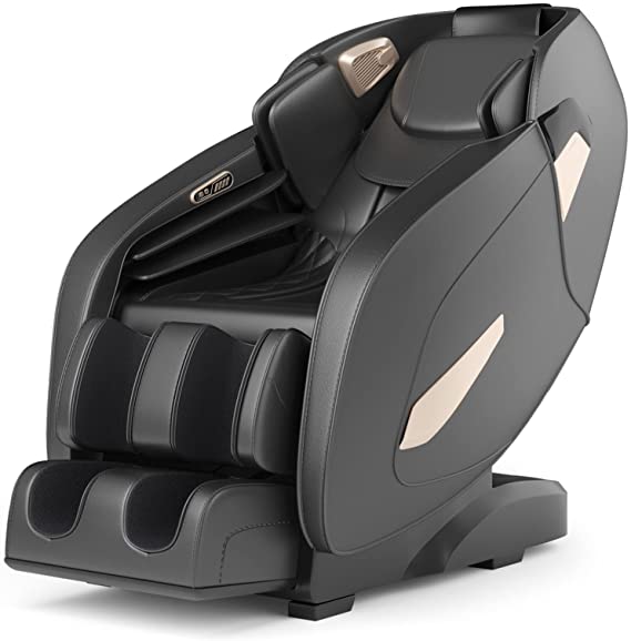 COSTWAY Full Body Massage Chair, Zero Gravity 3D SL Track Massage Recliner with Airbags, Bluetooth, Yoga Stretching and Heating System, Professional Electric Relax Shiatsu Armchair (Black)