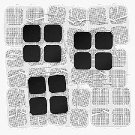 DONECO 2" Square TENS Unit Electrodes, 48-Pack Electro Pads for TENS Therapy - Universally Compatible with Most TENS Machine Models - 48-Piece Value Pack - Self-Adhering, Reusable and Premium Quality