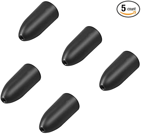 Fishfun 5pcs Tungsten Fishing Weights, 1/8 3/16 1/4 3/8 1/2 1 oz, Sizes Engraved, Anodized Black Bullet Worm Sinkers, Insert Free, No Abrasion, Never Chip, Sensitive & Great Castability