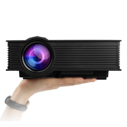 Mileagea LED Projector Mini Portable Multimedia 1080P Full HD Wifi Wireless Home Theater With IP IR USB SD HDMI VGA Miracast Airplay DLNA for Video Game Movie Cinema