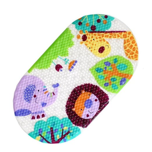 Topsky Bath Mat Baby Non-slip Bathtub Mat . PVC Bathroom Rugs for Shower (Jungle)