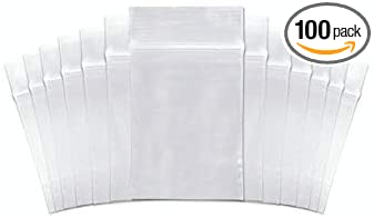 SNL Quality Zip Lock Reclosable Clear Disposable Plastic Bags, Strong | 3" X 5" - 2 MIL - 100 Bags