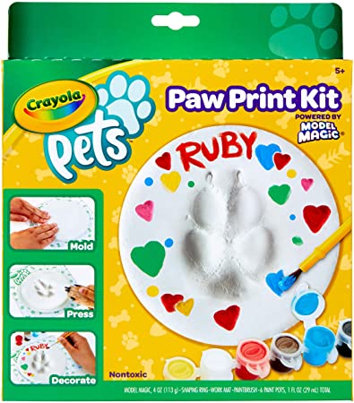 Crayola Pets Paw Print Keepsake Kit, Circle Craft Kit, Gifts for Teen Girls & Boys Multi