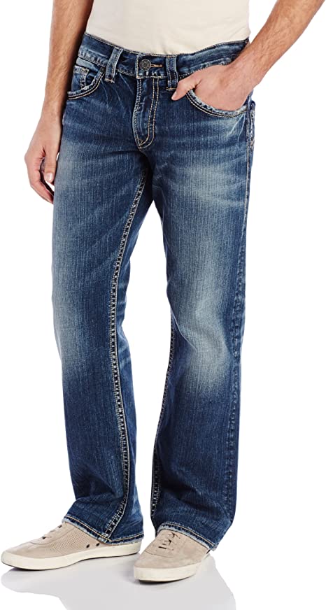 Silver Jeans Co. Mens Zac Relaxed Fit Straight Leg Jeans Jeans