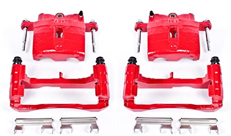 Power Stop S4728 Performance Powder Coated Brake Caliper Set For Chevy, GMC, Cadillac, Hummer