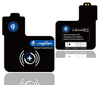 S4 Qi Receiver, LANIAKEA Ultra Slim Qi Wireless Charging Receiver, Built-in Patch Module Card for Samsung Galaxy S4 (Make S4 be Universal Wireless Charged Everywhere like Starbucks)