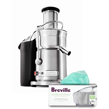 Breville Die-Cast Steel Juice Fountain Elite with Free Pulp Container Bags