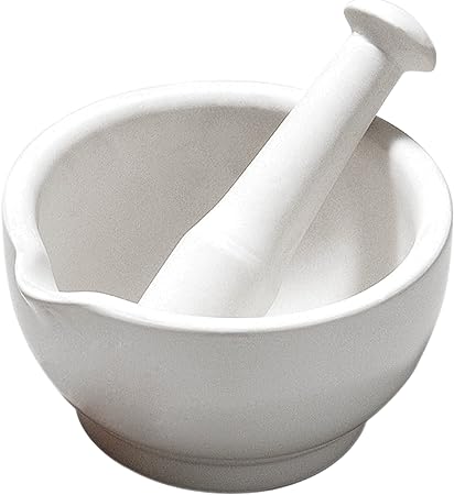 Premier Housewares Mortar and Pestle - 8 x 14 x 14 cm, White