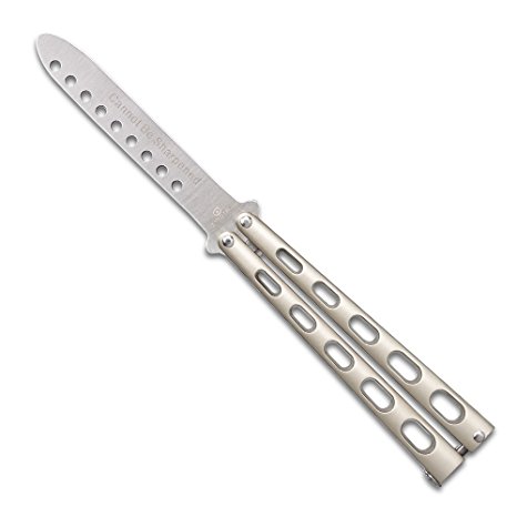 Practice Butterfly Knife - Enhanced Butterfly Knife Trainer with Unsharpened Blade for Training, Dull Practice Knife Trainer to Increase Skills without Any Danger 100% Safe Butterfly Trainer