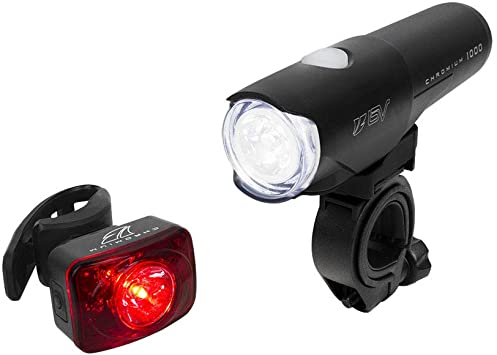BV Chromium Super Bright (800 Lumens) USB Rechargeable Bike Headlight with Free Taillight| 2500mAh Lithium Battery | Water Resistant IP44 - Fits All Bicycles, Easy Install & Quick Release