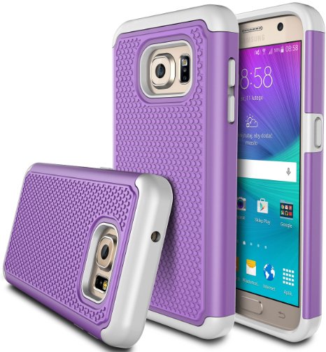 S7 case Kaptron Galaxy S7 Case - Double Tone Dual Layer Hybrid Defender Case for Samsung Galaxy S7 Purple  Grey