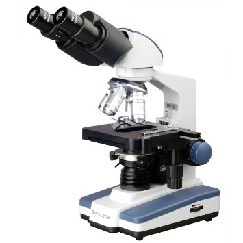 AmScope B120B Siedentopf Binocular Compound Microscope 40X-2000X Magnification Brightfield LED Illumination Abbe Condenser Double-Layer Mechanical Stage