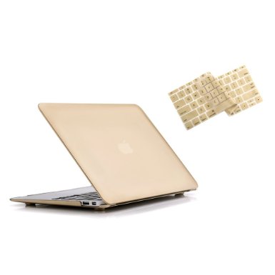Ruban - Air 13-inch 2 in 1 Soft-Touch Hard Case Cover and Keyboard Cover for Macbook Air 13.3" Models: A1369 / A1466 - Gold