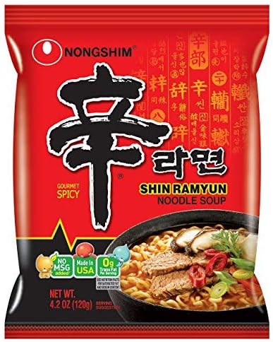 NongShim Shin Ramyun Noodle Soup, Gourmet Spicy, 4.2 Ounce (16 Pack)-SET OF 3
