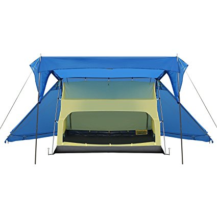 Andake Family Camping Tent, Waterproof Silicone-Coated 15D Nylon Ripstop Fabric Family Tent, Portable Tents for Camping, Hiking, Fishing and Family Activities