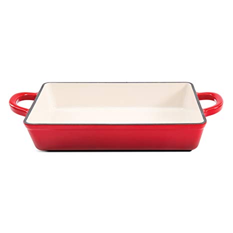 Crock Pot 112006.01 Artisan 13 Inch Enameled Cast Iron Lasagna Pan, Scarlet Red