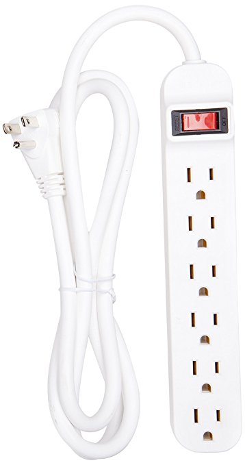 Belkin 6-Outlet Power Strip with 5-Foot Right-Angled Power Plug, F9P609-05R-DP