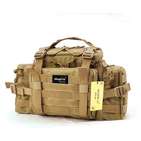 SHANGRI-LA Tactical Assault Gear Sling Pack Range Bag Hiking Fanny Pack Waist Bag Shoulder Backpack EDC Camera Bag MOLLE Modular Deployment Compact Utility Military Surplus Gear Heavy Duty with Shoulder Strap