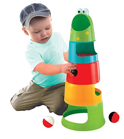 Baby Toys By ZIG ZAG KID - FUN, Rainbow Stacker and Roll Ramp Toddler Toy - Educational, Interactive BabyToy With 5 Layers Of Fun PLUS 3 Large Rolling Balls, Suits Girls And Boys