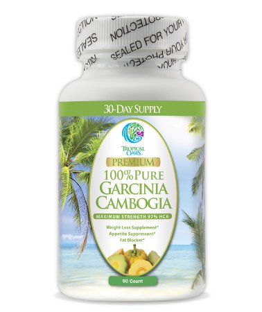 97 HCA Garcinia Cambogia - Maximum Strength 1500mg of 100 Pure Garcinia Cambogia Extract - Natural Weight Loss Supplement Appetite Suppressant and Fat Blocker - 90ct