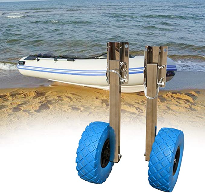 NICECHOOSE Boat Launching Wheels, Aluminum Transom Launching Wheel Dolly for Inflatable Dinghy Boat - US Shipping